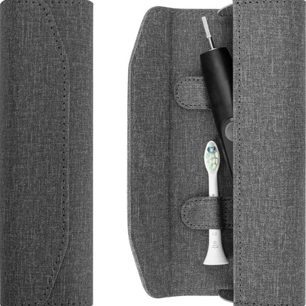 Electric Toothbrush Travel Case - With Magnetic Closure - Toothbrush Holder - Hard Shell Electronic Toothbrush Carrying Case - Universal - Protective Storage Box - 20x6x4 Cm - Grey - 1 Piece.