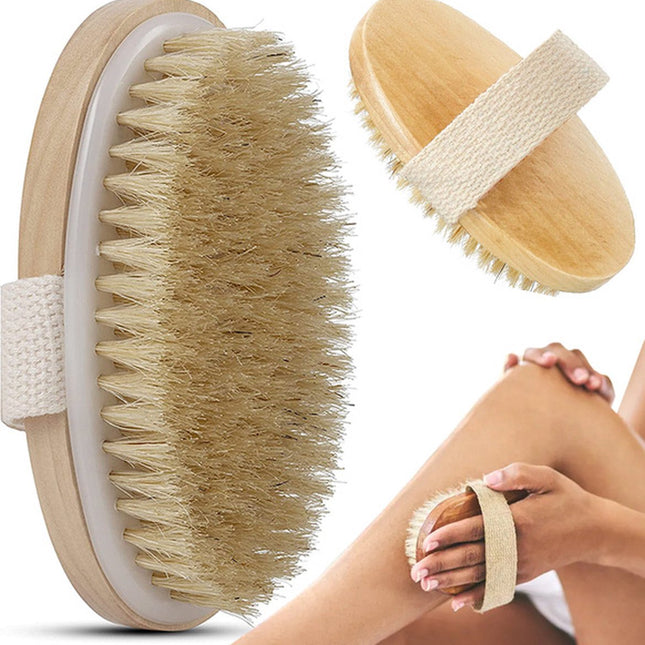 Bath Brush - Dry Brushing - Dry Brush - Body Brush - Skin Brush - Shower Brush - Bath & Shower Accessories - Skin Brush with Natural Bristles - Skin Improvement - Anti-Cellulite Brush.