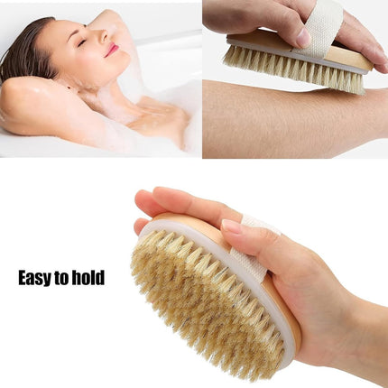 Bath Brush - Dry Brushing - Dry Brush - Body Brush - Skin Brush - Shower Brush - Bath & Shower Accessories - Skin Brush with Natural Bristles - Skin Improvement - Anti-Cellulite Brush.