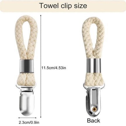 Towel Clips - 4 Pieces - Towel Hooks - Towel Holders - Small Towel Clips - Towel Clip - Towel Pegs - Tea Towel Clip - Hanging Hooks - Small Clips - Hanging - Beige - For Kitchen, Bathroom, Balcony, Cabinets.