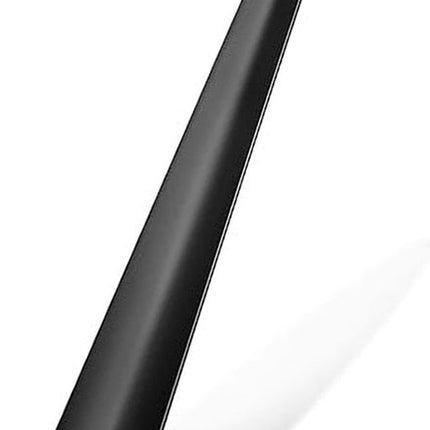 Long Shoehorn - 42cm - Stainless Steel - Shoe Puller - Shoe Horn - Leather Handle - With Leather Pouch - Durable and Extra Strong - Easy to Put On Shoes - Can Be Hung - Black.