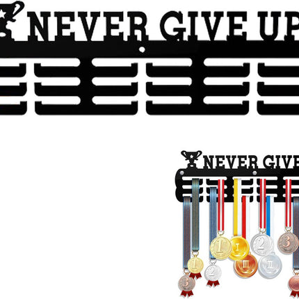 Medal Hanger - Medal Holder - Medal Rack - Medal Organizer - Medal Display - Hooks for Prizes - Hanging Hooks - Running Marathon - Football - Medals - Display - Winner's Gift - Carnival Medals - Black - Includes Mounting Set.
