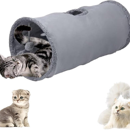 Cat Tunnel with Play Ball - 67cm - Play Tunnel - Rabbit Tunnel - Cat House - Dog Tunnel - Cat Toys - Cat Toys - Crawl Tunnel - Cat Toy - Foldable - Extra Sturdy - Anthracite.