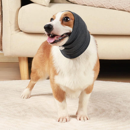 Dog Ear Protector - Dog Ear Protection - Noise-Dampening Dog Headband - Noise-Resistant Dog Neck Collar - Ear Protection For Dogs - Dog Ear Protector - Comfortable - Soothing - Soft - Anxiety Relief Noise Protection - Size M - Grey.