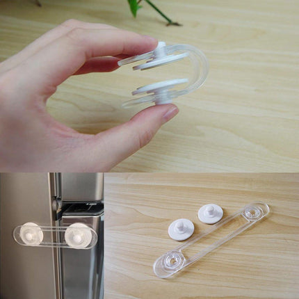 Child Locks for Cabinets - 8 Pieces - Drawer Lock - Cabinet Lock - Baby Safety - Baby Cabinet Security - Self-Adhesive Child Lock - Safety Hooks - Transparent - Self-Adhesive 3m - For Baby Safety - No Drilling or Screws - For Cabinet, Door and Drawer.
