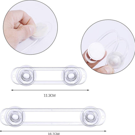 Child Locks for Cabinets - 8 Pieces - Drawer Lock - Cabinet Lock - Baby Safety - Baby Cabinet Security - Self-Adhesive Child Lock - Safety Hooks - Transparent - Self-Adhesive 3m - For Baby Safety - No Drilling or Screws - For Cabinet, Door and Drawer.