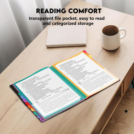 A4 Expandable Project Folder - A4 Sorting Folder - 12 Compartments - File Folder with Tabs - Compartment Folder - Desk Folder - Storage Folder - Document Folder - Work Folder - Clear Classification - Black.