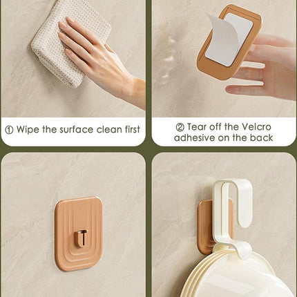 Towel Hook - 4 Pieces - Coat Hook - Hanging Hooks - Small Towel Hooks - Washbasin Hook - Towel Hooks - Hook - Wall Hanging Hook - Waterproof Hooks for Kitchen and Bathroom - Self-Adhesive - Multifunctional Hook - For Windows, Glass, Bathroom, Kitchen.