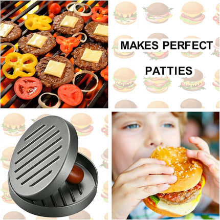 Hamburger Press - Stainless Steel - Hamburger Maker - Burger Press - Burger Press - Hamburger Presses - Hamburger Shaper - Burger Meat Press - Includes 100 Sheets of Wax Paper - Dishwasher Safe - BBQ Accessories - BBQ Tools.