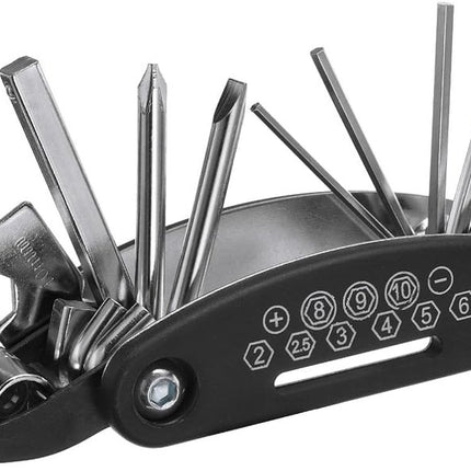 16-in-1 Bicycle Tool - Professional Bicycle Tool Set - Portable Foldable - Multifunctional Cycling Repair Kit - Bicycle Equipment Tools - Ideal for Bicycles / Mountain Bikes / Everyday Cyclist / Cycling Enthusiast.