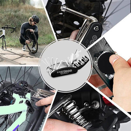16-in-1 Bicycle Tool - Professional Bicycle Tool Set - Portable Foldable - Multifunctional Cycling Repair Kit - Bicycle Equipment Tools - Ideal for Bicycles / Mountain Bikes / Everyday Cyclist / Cycling Enthusiast.