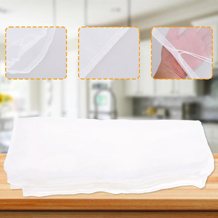 6 Pieces Nut Milk Bag for Straining 12"x10" Reusable Nylon Cheesecloth for Juice Coffee Yogurt Tea Milk Almond Soy Fine Mesh Filter Cheesecloth Bags.