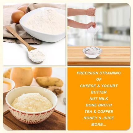 6 Pieces Nut Milk Bag for Straining 12"x10" Reusable Nylon Cheesecloth for Juice Coffee Yogurt Tea Milk Almond Soy Fine Mesh Filter Cheesecloth Bags.