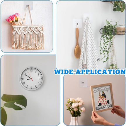 Self-Adhesive Nails - 10 Pieces - Adhesive Stick-on Nails - Hanging System - Towel Hook - Stick-on Hooks - Adhesive Screw - Picture Hanger - Flat Head - No Drilling Required - High Load Capacity - Wall Hooks - Hook.