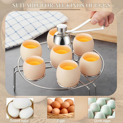 Eggshell Cutter - Stainless Steel - Eggshell Opener - Egg Beheader - Egg Topper - Egg Slicers - Egg Topper - Eggshell Splitters - Egg Pricker - Eggshell Cracker - No Dirty Hands - Opening Raw Eggs - Kitchen Utensils - Gift.