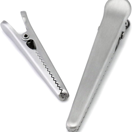10 pieces - sealing clips - High clamping force closure clips - Freshness clips - Bag clips - Alligator clips - Easy to use - Multifunctional - for kitchen and home - for Candy & Snack Packaging - stainless steel - silver - 11.5cm.