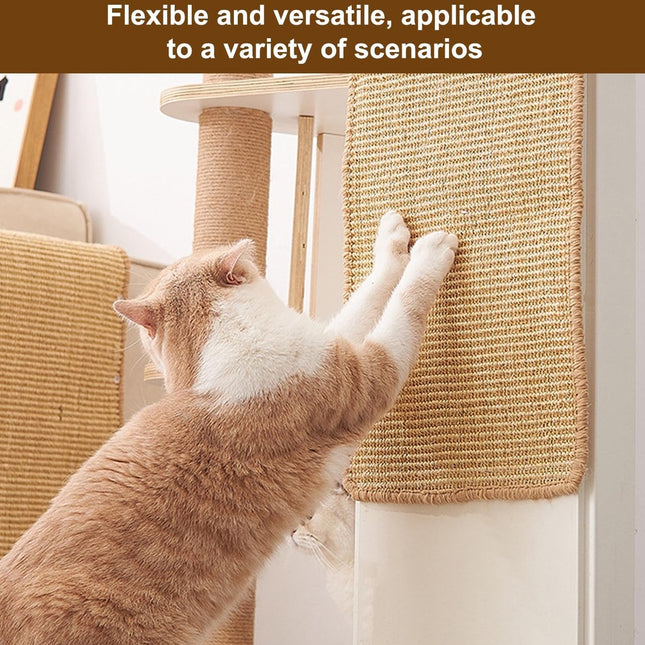 Sisal Cat Scratching Mat - Furniture Protection Against Scratching - Scratch Protection For Tables And Chairs - Easy To Apply - For Protecting Sofas, Carpets, Walls - For Sofa, Furniture And Door - 50x25 Cm - 1 Piece.