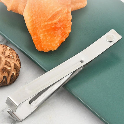 Garlic Peeler - 2 Pieces - Fishbone Tweezers - Tweezers - Kitchen Tweezers - Kitchen Aid - Silver-colored - Ergonomic Handle - Easy to Use - 10.9cm - Stainless Steel.