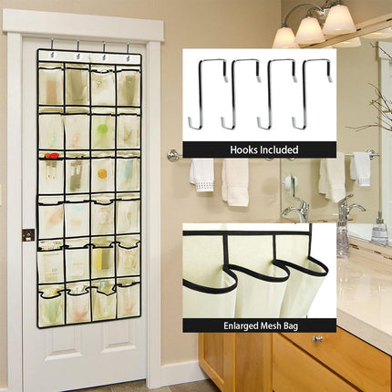 Hanging Shoe Bag - 24 Slots - Shoe Storage - Door Organizer - Hanging Shoe Rack - Shoe Organizer - Door Storage Bag - Hanging Storage - Solution for Shoes Scattered Around - Hanging Shoe Cabinet - Shoe Bag - Beige.