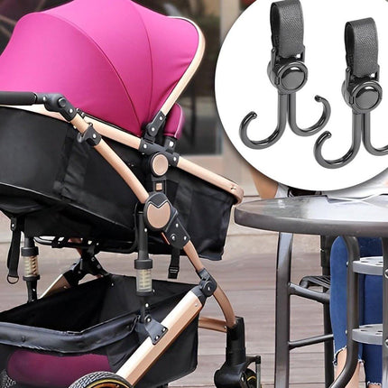 Stroller Bag Hooks - 6 Pieces - Bag Hook - Bag Hanger - Buggy Hooks - Baby Stroller - Diaper Bag Hook - Shopping Hook - Hooks for Bags - Universal Hook - Buggy Hook - Extra Sturdy - For Stroller, Buggy, Wheelchair - Black.