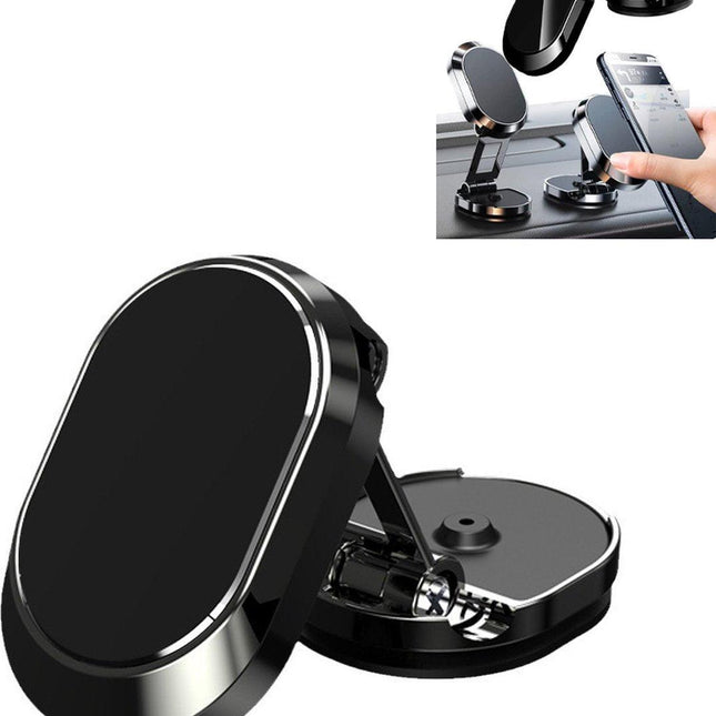 Magnetic Car Phone Holder - Magnetic Car Phone Holder - Foldable Multi-Angle Rotation - 360 Degree Rotatable Magnetic Phone Holder - For Mobile Phones / Smartphones In The Car - Universal Magnetic Release - Black.