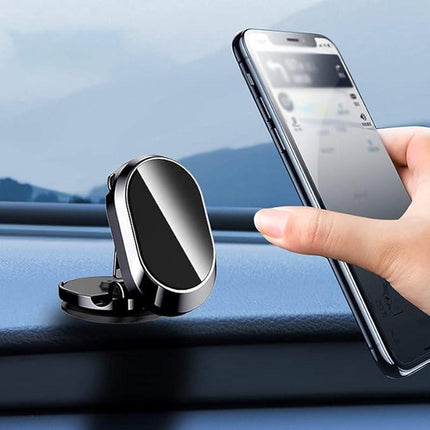 Magnetic Car Phone Holder - Magnetic Car Phone Holder - Foldable Multi-Angle Rotation - 360 Degree Rotatable Magnetic Phone Holder - For Mobile Phones / Smartphones In The Car - Universal Magnetic Release - Black.