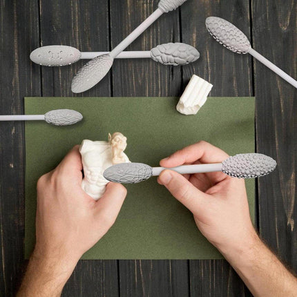 Clay Tools - 5-piece - Professional High Quality Pottery Modeling Modeling Set - Generic Clay Sculpture - versatile potter's rollers - potter's structure texture - for Clay / Sculpting / Pottery.