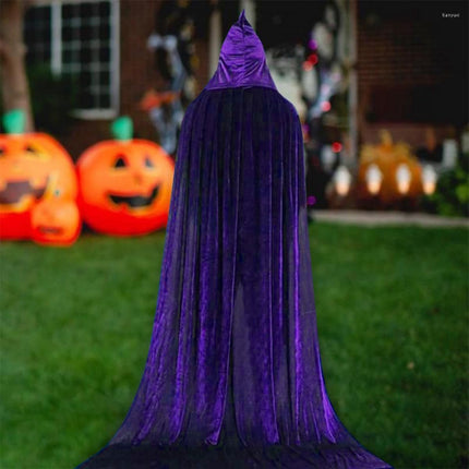 Luxury Purple Hooded Coat - 170cm / XXL - Carnival Halloween Costume - Purple Velour Coat - Hat - Adults - Dress Up - Costume Cape - Gothic - Fantasy - Halloween Suit - Carnival Clothing - Women and Men.