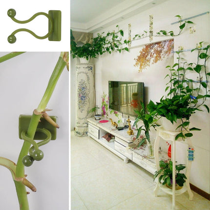 Plant Clips - Plant Clips - Climbing Plant Guide - Tie Up - Plant Support - Garden Clips - Cable Organizer - Wall-Mounted Plant Clips - For Indoor Use - Wall Mounting - Multi-purpose - Reusable - Self-Adhesive - Green/White.