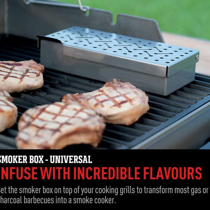 Smoker box - Smoker box - Smoker boxes - Smoker container - Smoker box - Smoke - Barbecue - BBQ - Barbecue accessories - Add Unique Smoke Flavors with Applewood, Oak, Cherry, Hickory, and Mesquite.