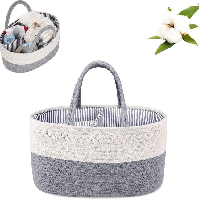 Diaper Bag - Changing Table Basket - Diaper Basket - Changing Bag - Diaper Organizer - Nursery Storage Basket - Baby Diaper Organizer - Diaper Organizer - Maternity Gift - Toy Basket - For Nursery Accessories - Baby Shower - Removable Dividers.