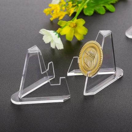 Coin Display - 24 Pieces - Coin Stand - Card Holder - Holder Suitable for Cards - Card Holder - Coin Stands - Transparent - Business Card Holder - Coin Holder - Card Rack - Card Holder - Suitable for Pokemon Top Loader.