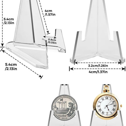 Coin Display - 24 Pieces - Coin Stand - Card Holder - Holder Suitable for Cards - Card Holder - Coin Stands - Transparent - Business Card Holder - Coin Holder - Card Rack - Card Holder - Suitable for Pokemon Top Loader.