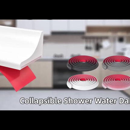 Water Threshold 200cm Black - Shower Thresholds - Self-Adhesive Shower Water Barrier - Compact - Sanitary Water Stopper - Shower Threshold - Water Stopper - Shower - Bath - Leakage - Water Barrier - Mold - Sanitary - Anti-Water Strip - Foldable Shower Wat.