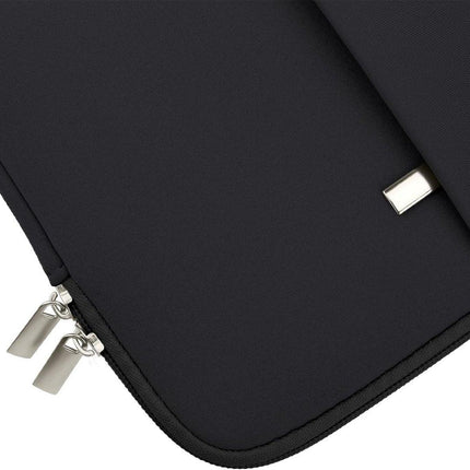 Laptop Sleeve / Pouch - 15.6 Inch - 2-Piece Extra Compartment - Laptop Sleeve with Pouch - Women's / Men's Laptop Bag - Macbook Case with Zipper - Laptop Sleeve - Laptop Case - Laptop Cover - Black - Shockproof - Scratchproof - Durable.