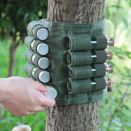 Camping Spice Kit - Portable Spice Bag with 9 Mini Spice Jars - Camping Set Travel Accessories - For Travel, Outdoors, Camping, Barbecue, Picnic - Portable Camping Spice Set.