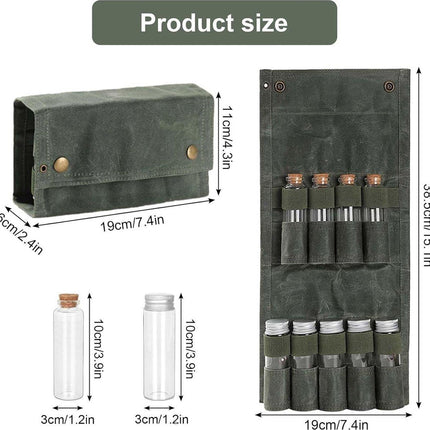 Camping Spice Kit - Portable Spice Bag with 9 Mini Spice Jars - Camping Set Travel Accessories - For Travel, Outdoors, Camping, Barbecue, Picnic - Portable Camping Spice Set.