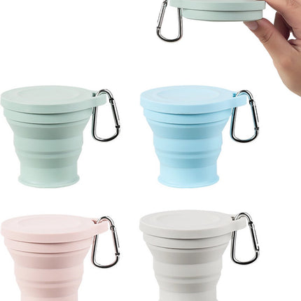 Foldable Cup - 4 Pieces - Pocket Cup - Silicone Cup - Pocket Cup - Travel Cup - Coffee / Tea Cup - 180 ml - Reusable - Foldable - On the Go - Camping - Reusable - To Go.