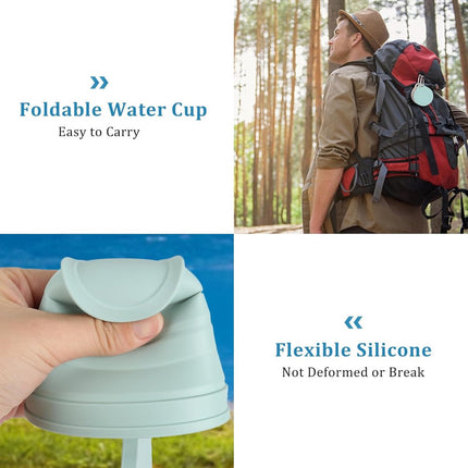 Foldable Cup - 4 Pieces - Pocket Cup - Silicone Cup - Pocket Cup - Travel Cup - Coffee / Tea Cup - 180 ml - Reusable - Foldable - On the Go - Camping - Reusable - To Go.