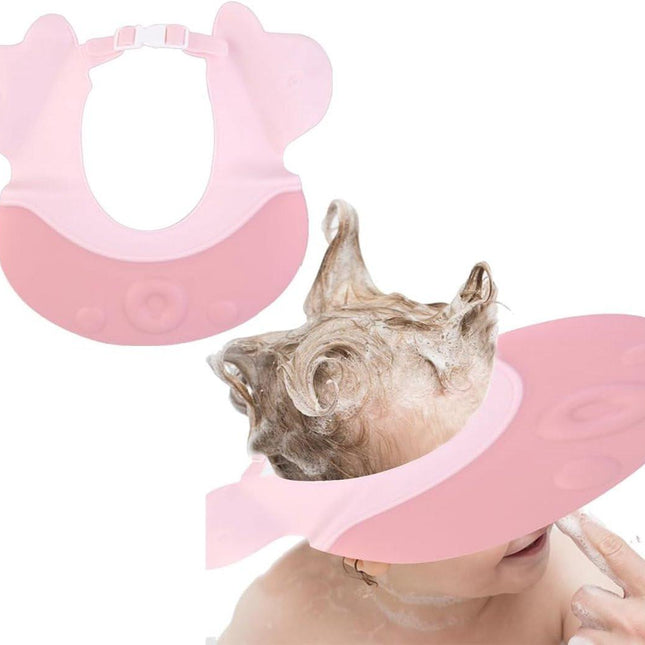 Shower cap - Shower cap - Bath cap - Baby shower cap - Child's hair washing aid cap - Shower cap - Shower cap for children - Silicone bath and shower cap - Cap - Adjustable - For toddler and baby - Pink.