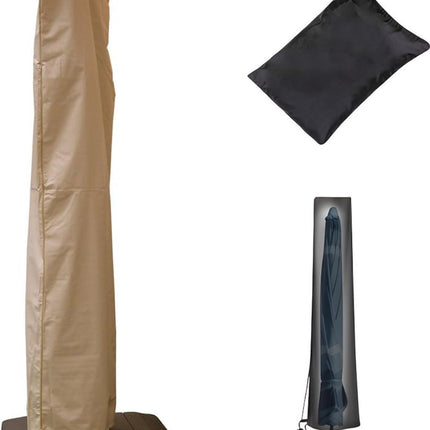 Parasol Cover - 190×50×30cm - Standing Parasol - Sturdy & Durable - Waterproof Parasol Cover 600D - With Zipper, Drawstring and Storage Pouch - Waterproof / Dustproof / Weatherproof - Khaki - For Cantilever Parasol and Standing Parasol.