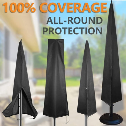 Parasol Cover - 190×50×30cm - Standing Parasol - Sturdy & Durable - Waterproof Parasol Cover 600D - With Zipper, Drawstring and Storage Pouch - Waterproof / Dustproof / Weatherproof - Khaki - For Cantilever Parasol and Standing Parasol.