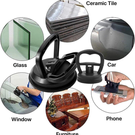 Mini Car Dent Remover - 3 Pieces - Dent Removal Station - Suction Cup - Glass Carrier - 5.8cm - Car Dent Puller - Dent Puller - Mini Car Dent Puller - Black.