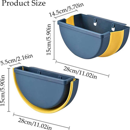 Trash Can - Foldable Trash Can - Kitchen Waste Bin - Trash Can In The Kitchen - Hanging Kitchen Cabinet Door - Car - Cabinet Door - Camping - Office - Bedroom - Organizer - Easy To Hang - Handy - Wall Mountable - Plastic - Blue.