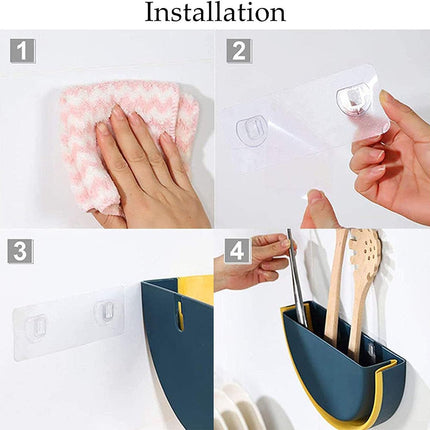 Trash Can - Foldable Trash Can - Kitchen Waste Bin - Trash Can In The Kitchen - Hanging Kitchen Cabinet Door - Car - Cabinet Door - Camping - Office - Bedroom - Organizer - Easy To Hang - Handy - Wall Mountable - Plastic - Blue.