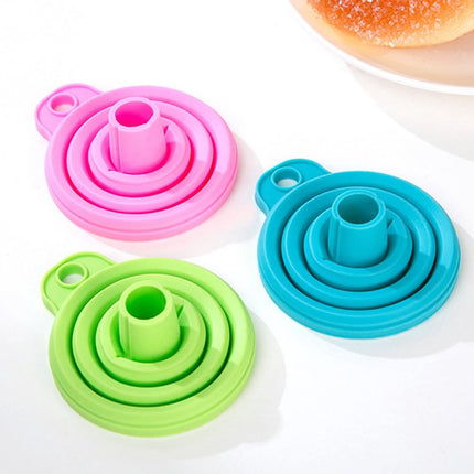 Funnel - Professional Funnel - Foldable Silicone Funnel - Multifunctional - Heat Resistant - Easy to fold and store - Hangable - Cooking Kitchen Accessories Gadgets - Green - 1 piece.