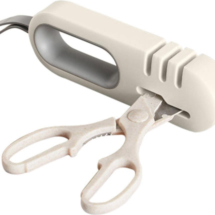 Knife Sharpener - 4-in-1 Knife Sharpener - Sharpening - Whetstone - Anti-Slip Knife Sharpener - Pull-through Sharpener - Honing Steel - Scissor Sharpener - Kitchen Knife Sharpener - Kitchen Sharpening Angles - Suitable for Scissors and Knives - Stainless.