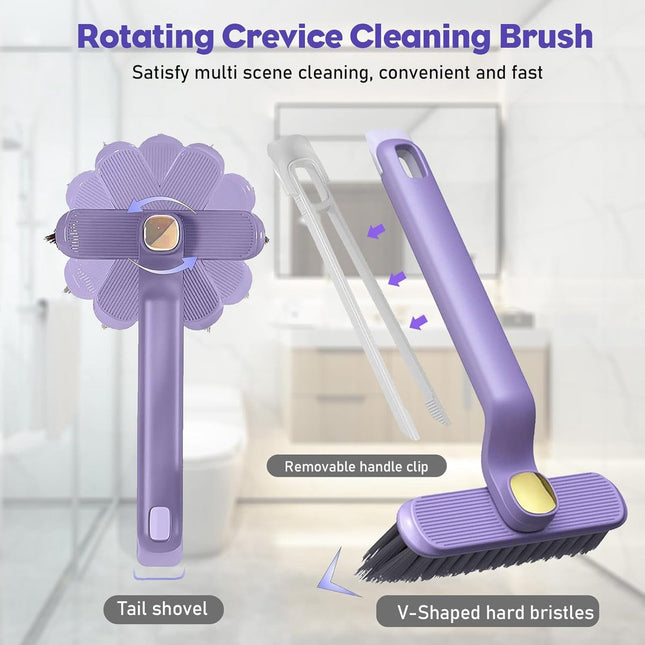 Crevice Cleaning Brush - 3 Pieces - Cleaning Brush - Scrubbing Brush - Multifunctional - Corner Cleaning Brush - 360° Rotating - Hard Bristle - For Window, Bathroom - Window Opening Cleaning Brush Tool For Kitchen Door Rail - 3 Colors.
