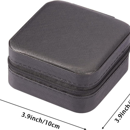 Jewelry box - Jewelry boxes - Jewel case - Organizer - Jewelry holder - Small jewelry box - Small jewelry box - Watch box - Storage box - Compact - Small - Travel case - Girls/Women - For Rings/Earrings/Necklace/Watches - Black.
