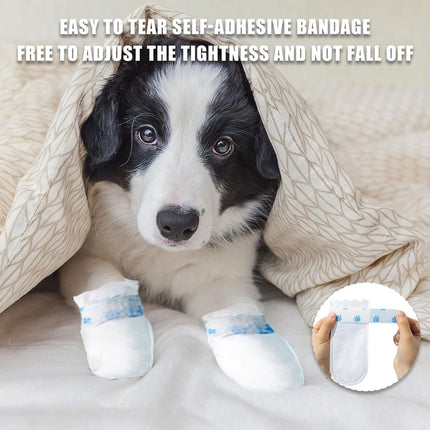 Dog Socks - 40 Pieces - Disposable Pet Socks - Waterproof - Non-Slip Dog Socks - Dog Shoes Paw Protector Socks for Dogs - Velcro Closure - Breathable - Adjustable - Pet Paw Protector - Dog Shoes - Size M.